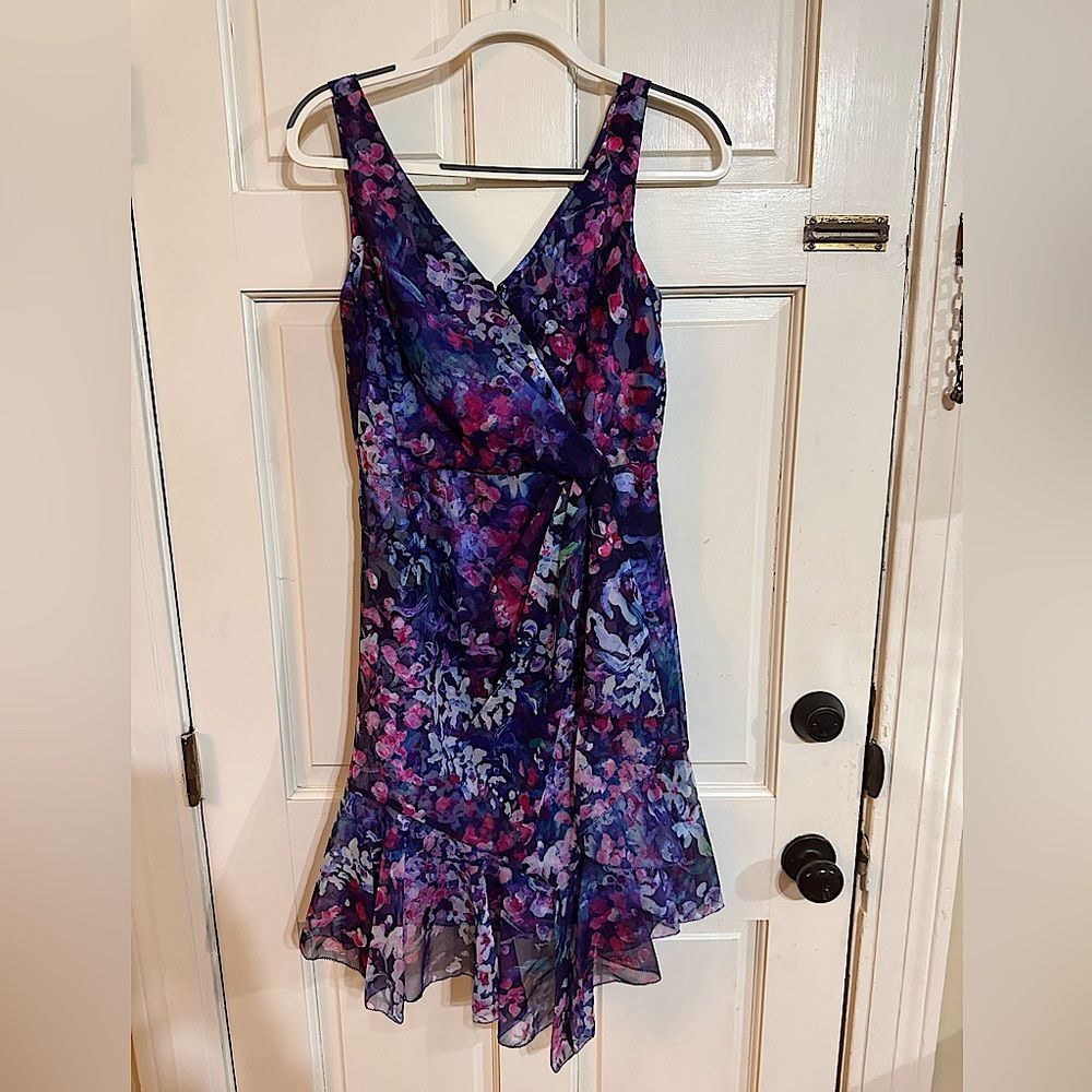 Marchesa NOTTE purple floral size 2 dress. NWOT